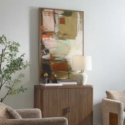 Uttermost Palace Walls Framed Abstract Art In Blue;black;brown;white;green;yellow;pink