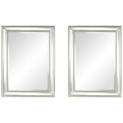 Uttermost Palais Silver 30" X 40" Beaded Wall Mirrors Set Of 2