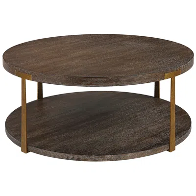 Uttermost Palisade 40" Wide Coffee Wood Round Coffee Table
