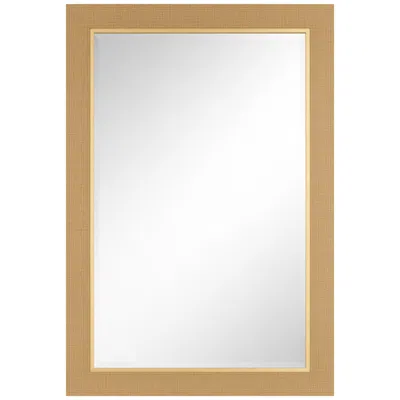 Uttermost Palmdale 26" X 38" Faux Rattan Rectangular Wall Mirror In Brown