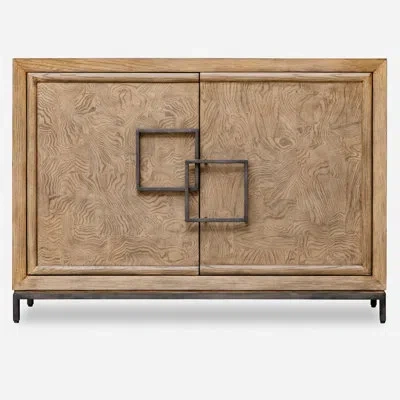Uttermost Paltrow Burl 2 Door Cabinet In Brown