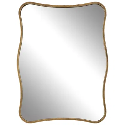 Uttermost Pavia Antiqued Gold 28" X 36" Curvy Vanity Wall Mirror