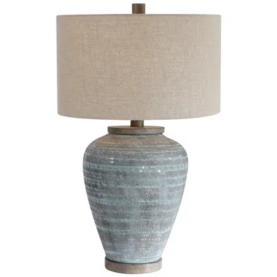 Uttermost Pelia 27 1/2" Blue Gray Coastal Modern Ceramic Table Lamp