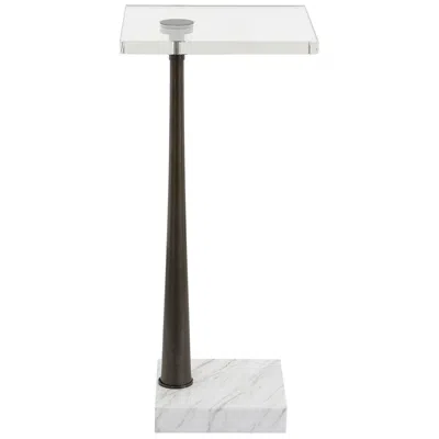 Uttermost Pelton 24" High White Marble Drink Table