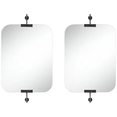 Uttermost Penbrook 24x42" Polished Edge Wall Mirror Black Set Of 2