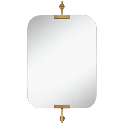 Uttermost Penbrook 24x42" Polished Edge Wall Mirror Warm Gold
