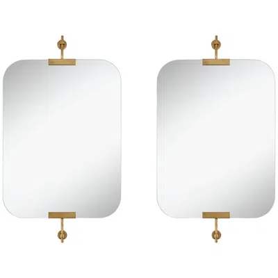 Uttermost Penbrook 24x42" Polished Edge Wall Mirror Warm Gold Set Of 2