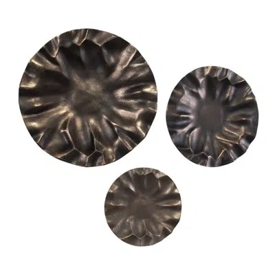 Uttermost Peonia Outdoor Wall Art Set/3 In Bronze
