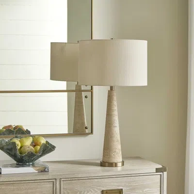 Uttermost Perkins Travertine Table Lamp In Brown