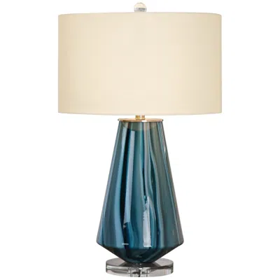 Uttermost Pescara 29" Teal-gray And Blue-swirl Glass Modern Table Lamp