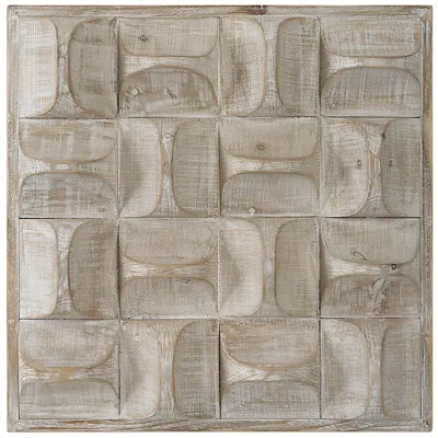 Uttermost Pickford 20.125" Square Natural Wood Modern Wall Decor