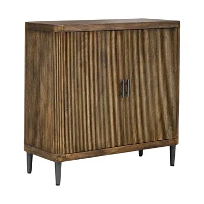 Uttermost Pinstripe Tambour 2 Door Cabinet In Black