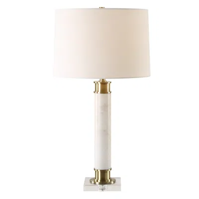 Uttermost Plinth 27 3/4" White Marble Column Table Lamp
