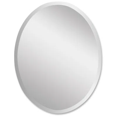 Uttermost Polished 22" X 28" Oval Frameless Wall Mirror In White