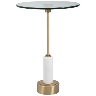 Uttermost Portsmouth 15 3/4" Wide Brushed Brass Accent Table