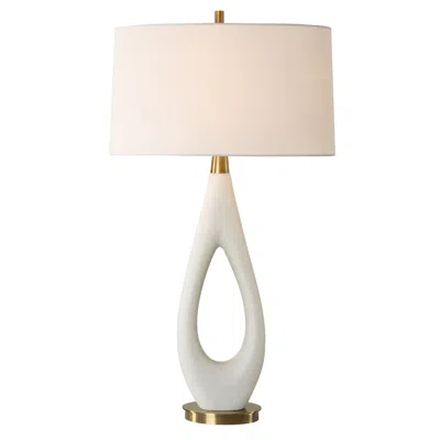 Uttermost Promenade 33 1/4" High White Rice Stone Table Lamp
