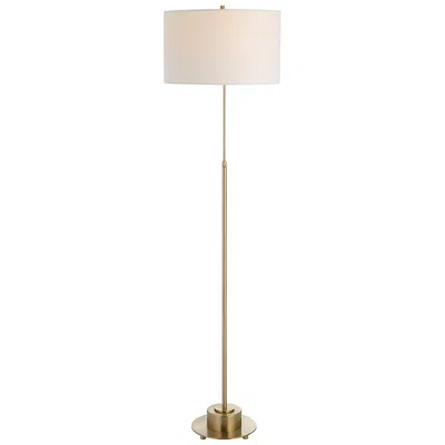 Uttermost Prominence Adjustable Height Brass Finish Modern Floor Lamp
