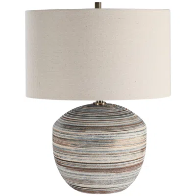 Uttermost Prospect 22" Blue Brown And White Accent Table Lamp