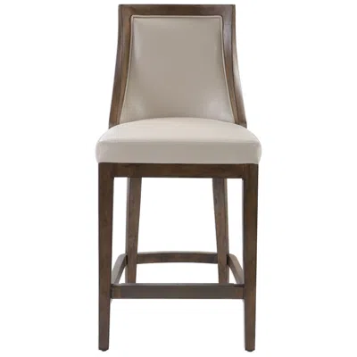 Uttermost Purcell 26 3/4" Cappuccino Faux Leather Counter Stool