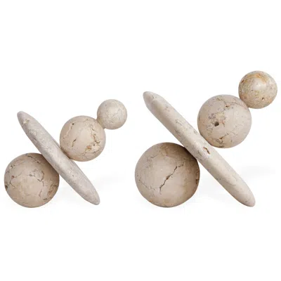 Uttermost Quarried Natural Stone Indoor-outdoor Set Of 2 Sculptures In Neutral