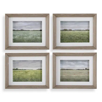 Uttermost Quiet Meadows 17" Wide 4-piece Framed Print Wall Art Set
