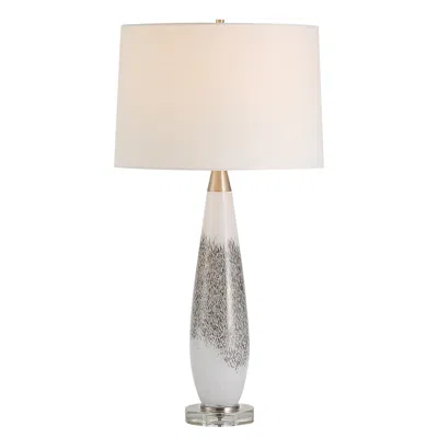 Uttermost Quinn 28 3/4" High White And Mottled Gray Glass Table Lamp
