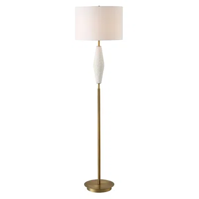 Uttermost Quite The Buzz Antique Brass And Ceramic Floor Lamp