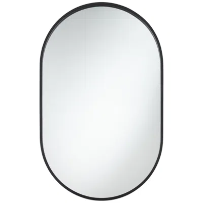 Uttermost Rapido Matte Black 24"x38" Racetrack Oval Wall Mirror