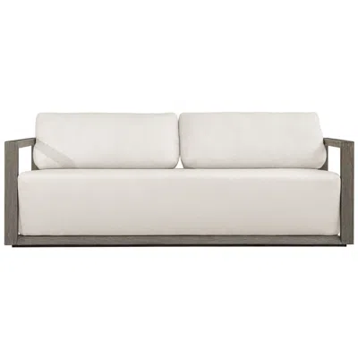 Uttermost Remsen Outdoor Weathered Gray And Oyster Fabric 3 Seater Sofa In White