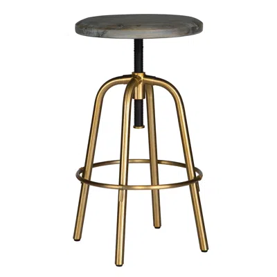 Uttermost Revolve Brushed Brass Adjustable Counter Stool