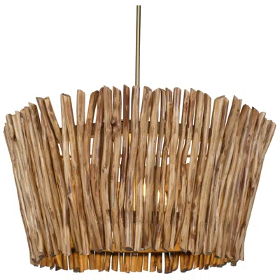 Uttermost Rhea 29 1/2" Wide 4 Lt Natural Wood Chandelier