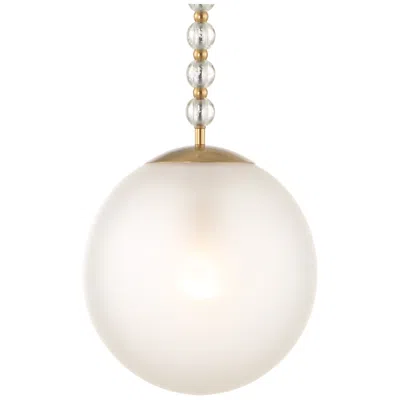 Uttermost Ripple 11 5/8" Wide Brass 1-light Frosted Glass Pendant In White