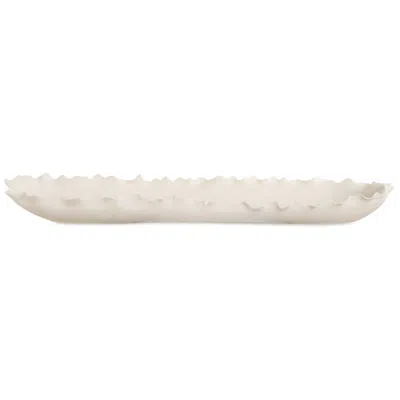 Uttermost Ripple Crest 32" Long Matte White Ceramic Bowl