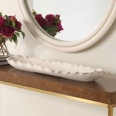 Uttermost Ripple Crest White Bowl