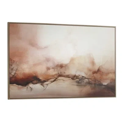 Uttermost Rise Framed Modern Canvas In Black;brown;white;orange