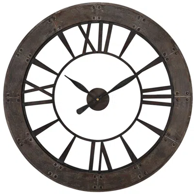 Uttermost Ronan Dark Bronze 40" Round Wall Clock