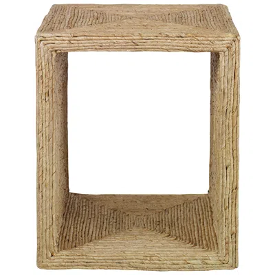 Uttermost Rora 20" Wide Natural Woven Banana Plant Square Side Table