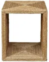 Uttermost Rora Coastal Woven Side Table In Beige