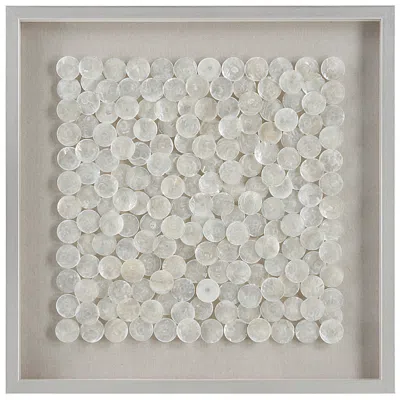 Uttermost Roxas 31 1/2" Square Capiz Shells Shadow Box Framed Wall Art In Neutral