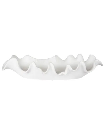 Uttermost Ruffled Feathers Bowl In White