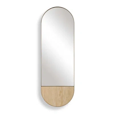 Uttermost Russo Travertine Tall Oval Mirror In Gold;brown