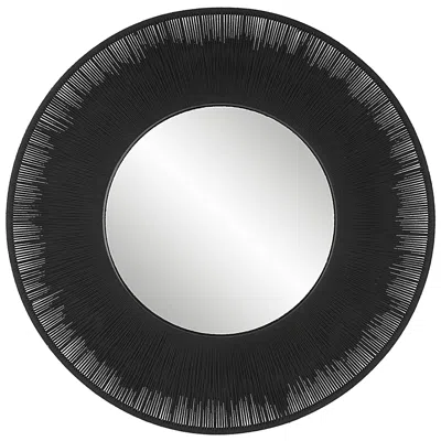 Uttermost Sailor's Knot Black 51 1/4" Round Wall Mirror