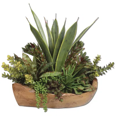 Uttermost Salar Succulents 22" Wide Faux Plant In Bowl