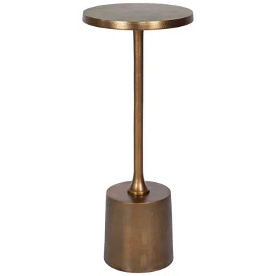 Uttermost Sanaga 10" Wide Textured Antique Gold Modern Drink Table