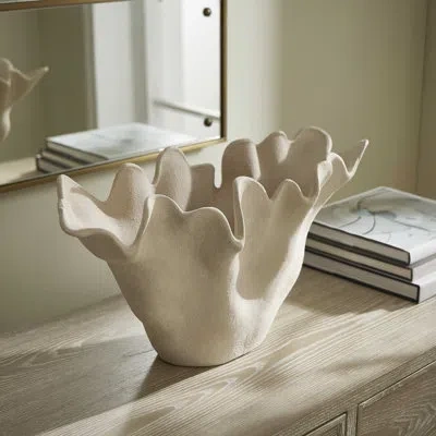 Uttermost Sand Dune Outdoor Ceramic Bowl In Brown;white