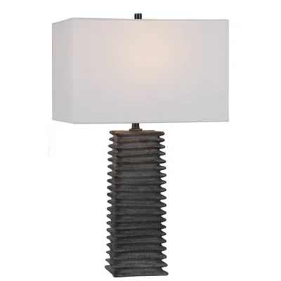 Uttermost Sanderson 26.5-in High Charcoal Black Table Lamp