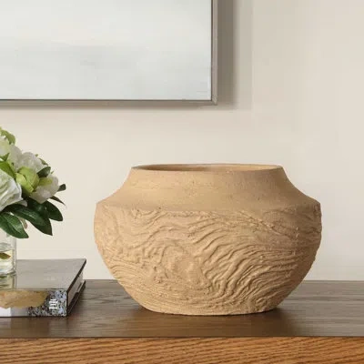 Uttermost Sandstone Flow Small Terracotta Vase In Brown