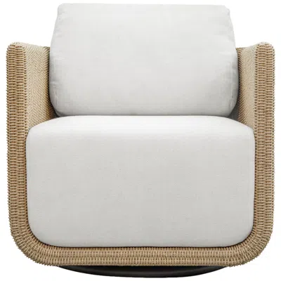 Uttermost Santorini Honey Wicker Outdoor Swivel Lounge Chair In Brown