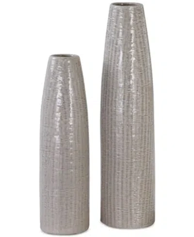 Uttermost Sara Textured Ceramic Vases, Set Of 2 In White
