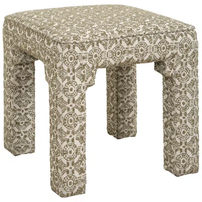 Uttermost Satoria 18" Green Lattice Fabric Small Bench